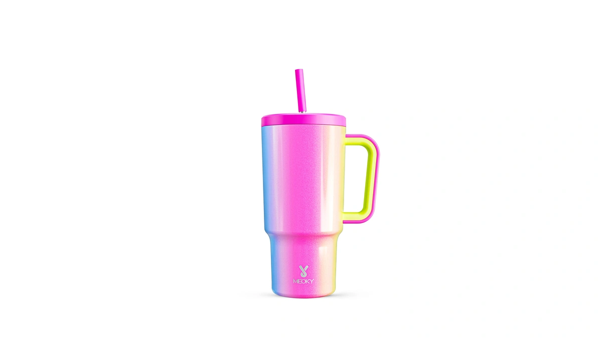 Meoky 30 Oz Tumbler With Handle, Tumbler With Lid And