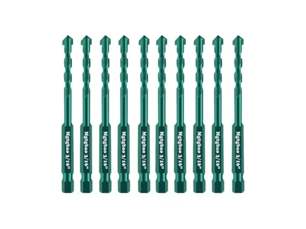 10pc 3/16" Green Concrete Drill Bit Set, Mgtgbao 5mm Masonry