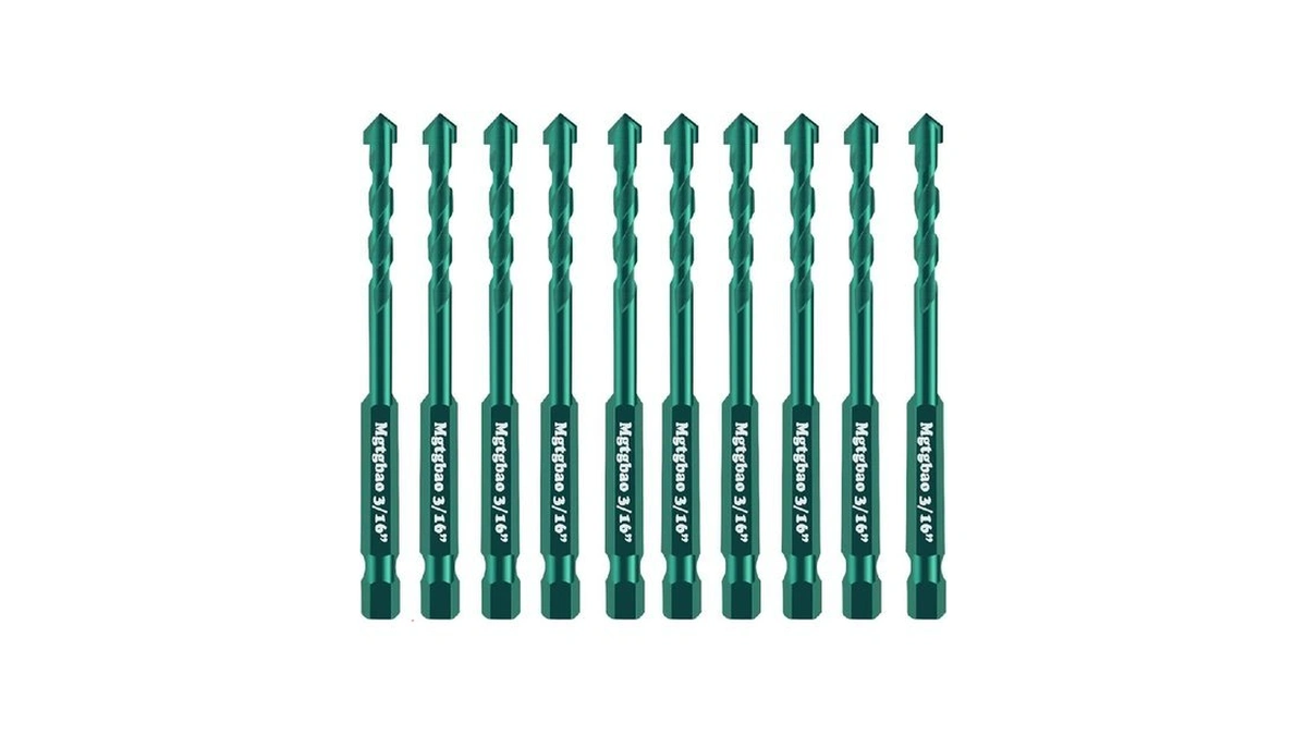 10pc 3/16" Green Concrete Drill Bit Set, Mgtgbao 5mm Masonry