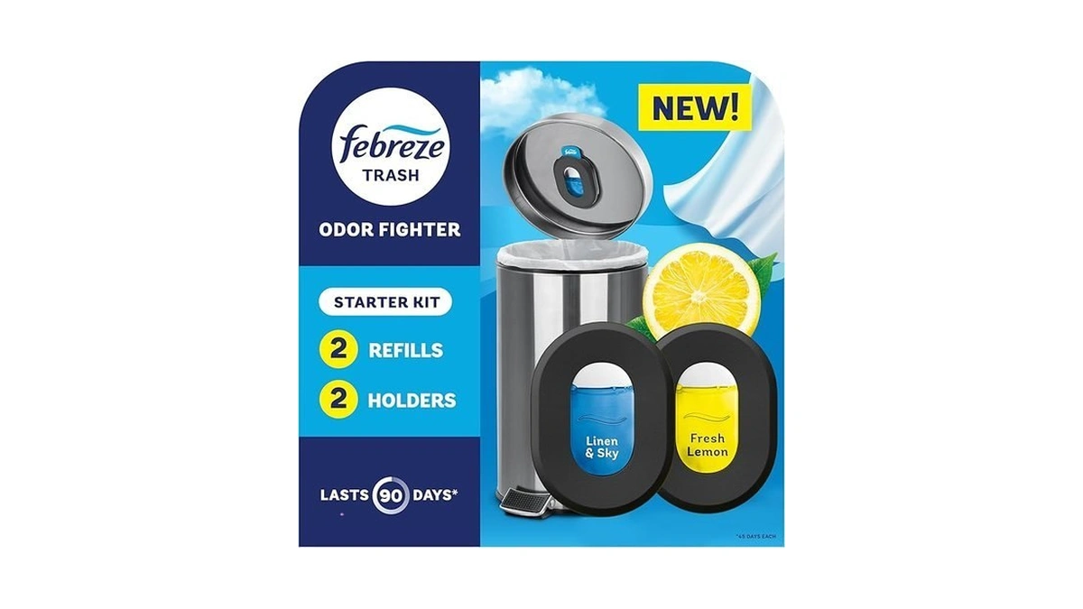 Febreze Trash Odor Fighter, Trash Can Air Freshener, Stick-on Deodorizer