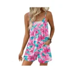 Ekouaer Womens Summer Casual Sleeveless Rompers 2026 Floral Loose Shorts