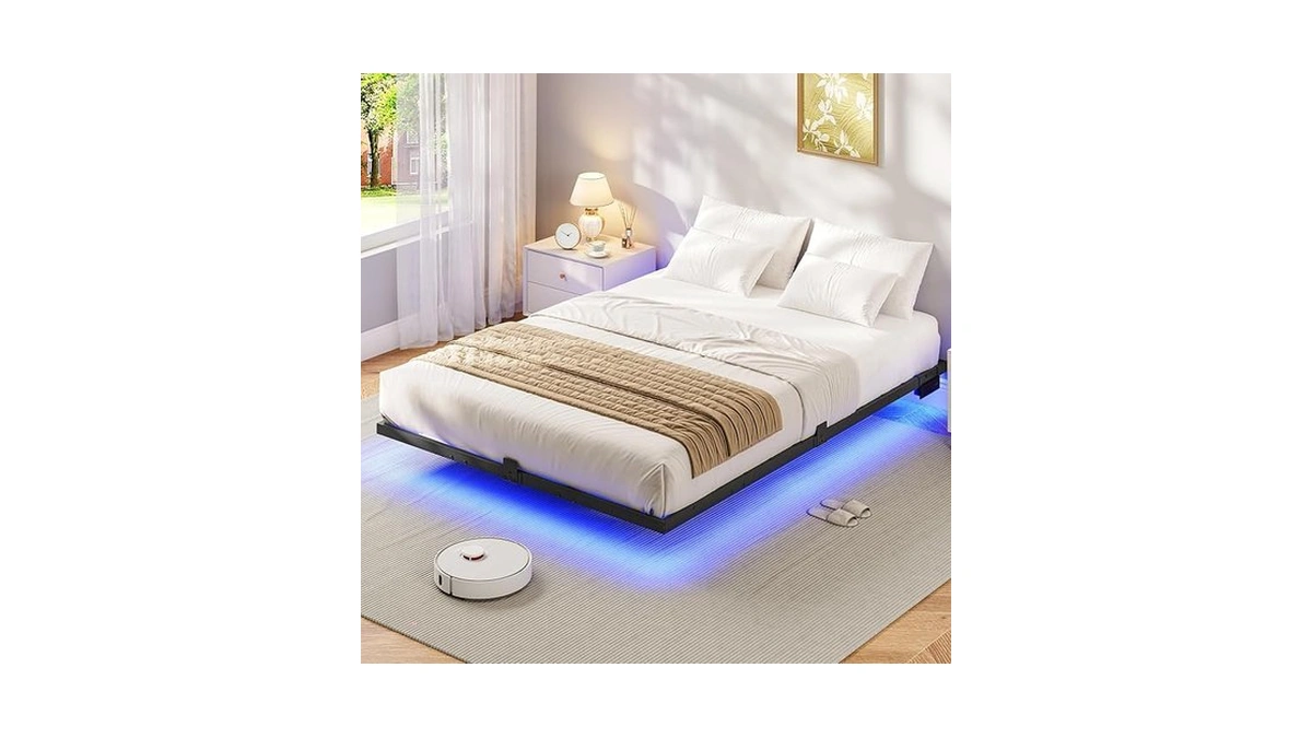 Hoobro Floating Bed Frame Full Size, Full Bed Frame With
