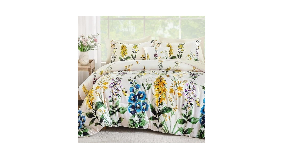 Wongs Bedding Beige Comforter Set Queen Size 8 Piece Bed