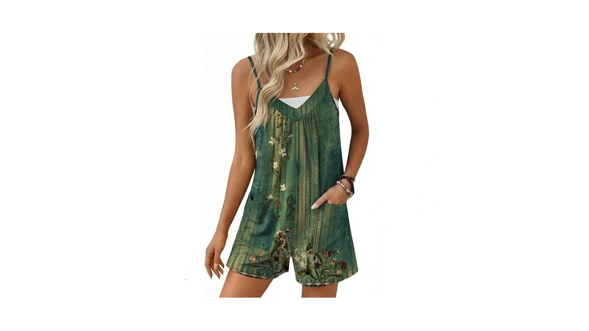 Ekouaer Womens Summer Casual Sleeveless Rompers 2026 Floral Loose Shorts