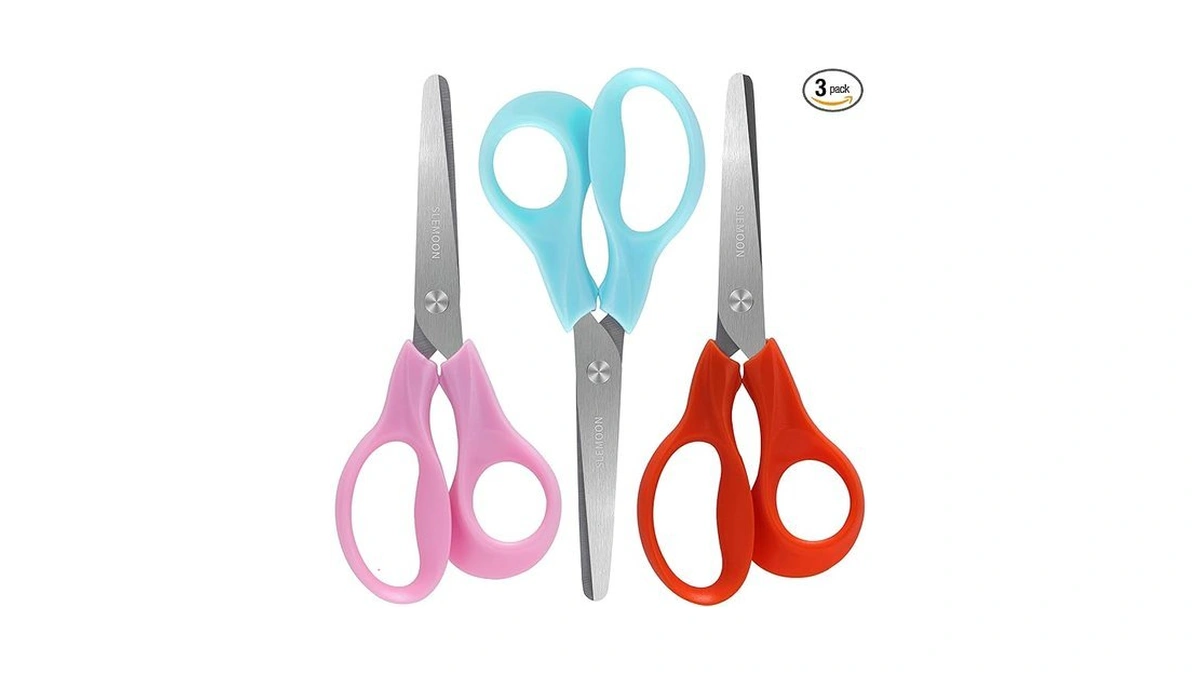 Slemoon 5" Small School Student Blunt Kids Craft Scissors, Sharp
