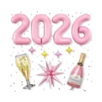 Pink 2026 Balloons, 40 Inch Number 2026 Pink Foil Balloons,