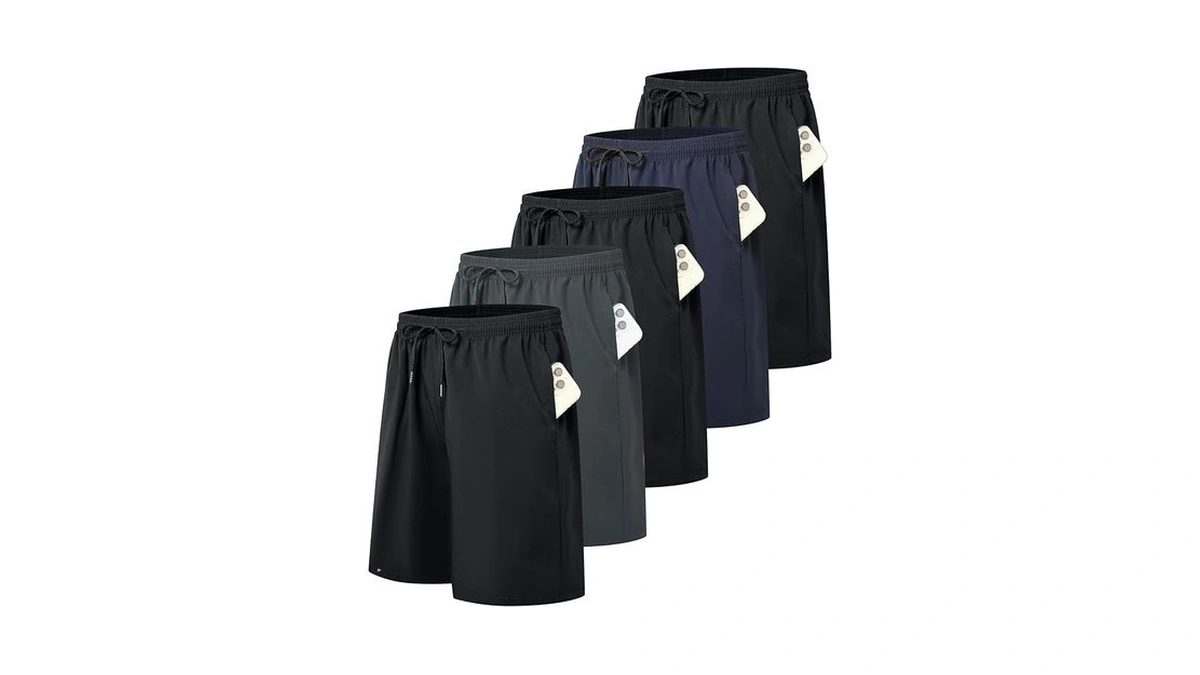 Kinglaman 5 Pack Mens Athletic Gym Workout Shorts Quick Dry