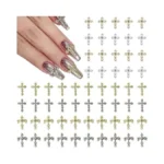 60pcs Cross Nail Charms For Acrylic Nails Accessories, 3d Cross