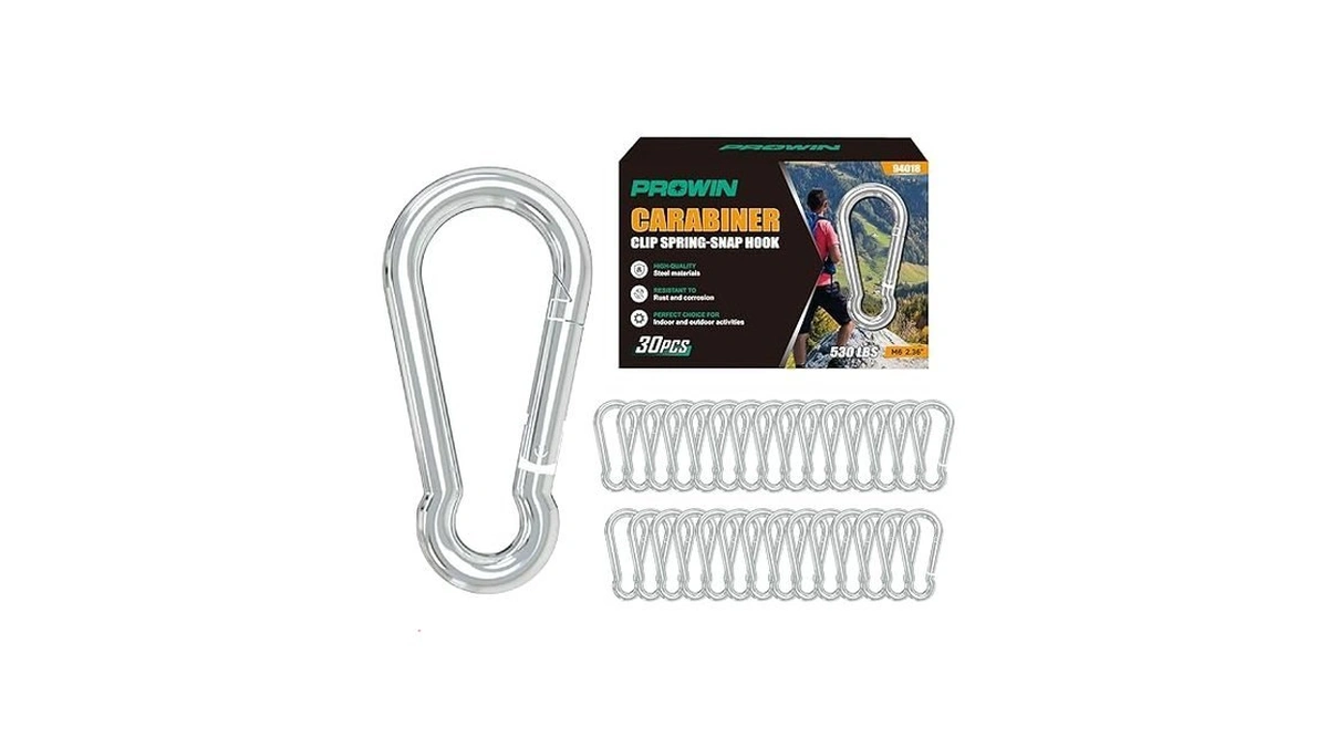 Prowin 30pcs M6 Heavy Duty Carabiner Clips, 530 Lbs Capacity