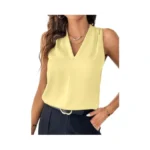Evaless Business Casual Tops For Women Summer Pleated V Neck