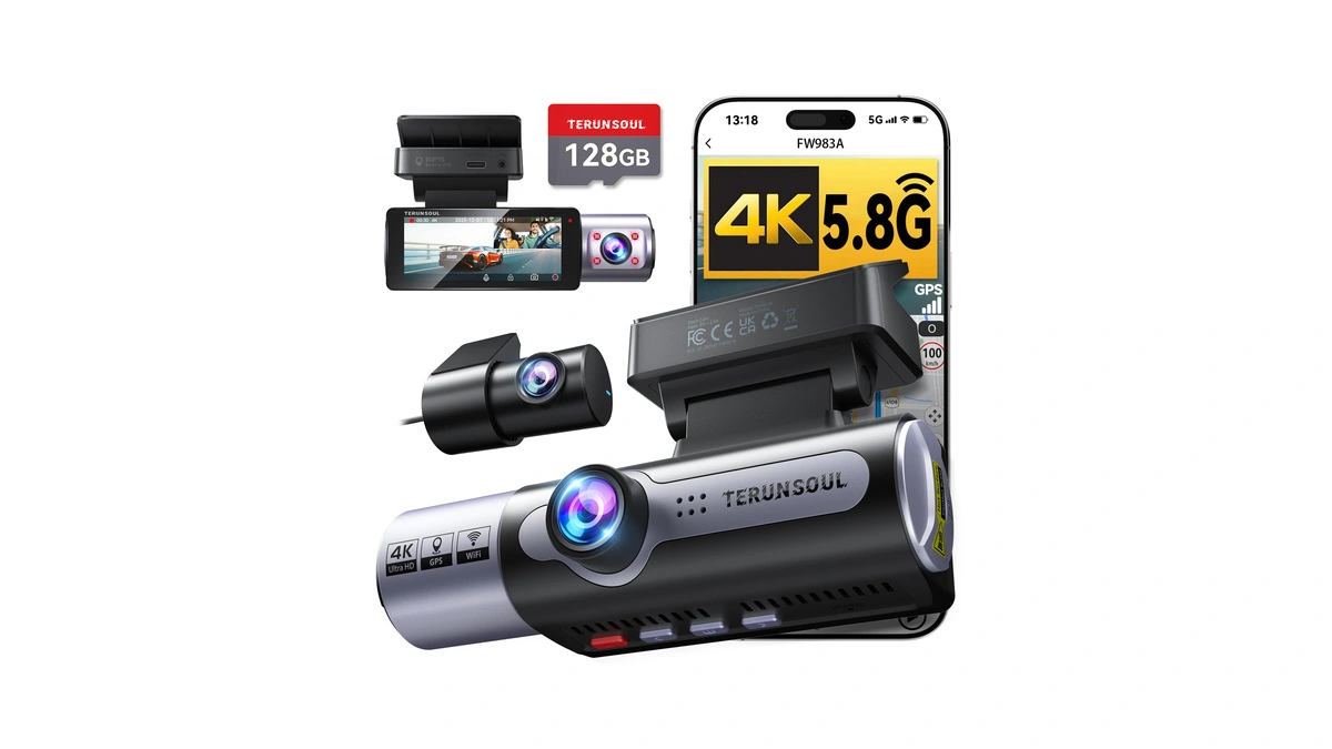 4k Dash Cam Front And Rear, Full Hd 3 Channel