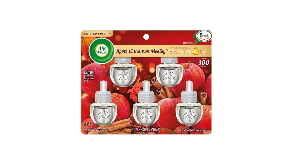 Air Wick Plug In Scented Oil Refill, Apple Cinnamon Medley,
