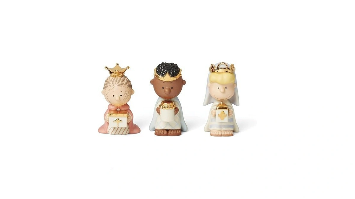 Lenox 895923 Peanuts Christmas Pageant 3 Kings Figurines