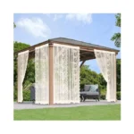 Kymrose Outdoor Sheer Lace Curtains For Patio, 2 Panels Waterproof
