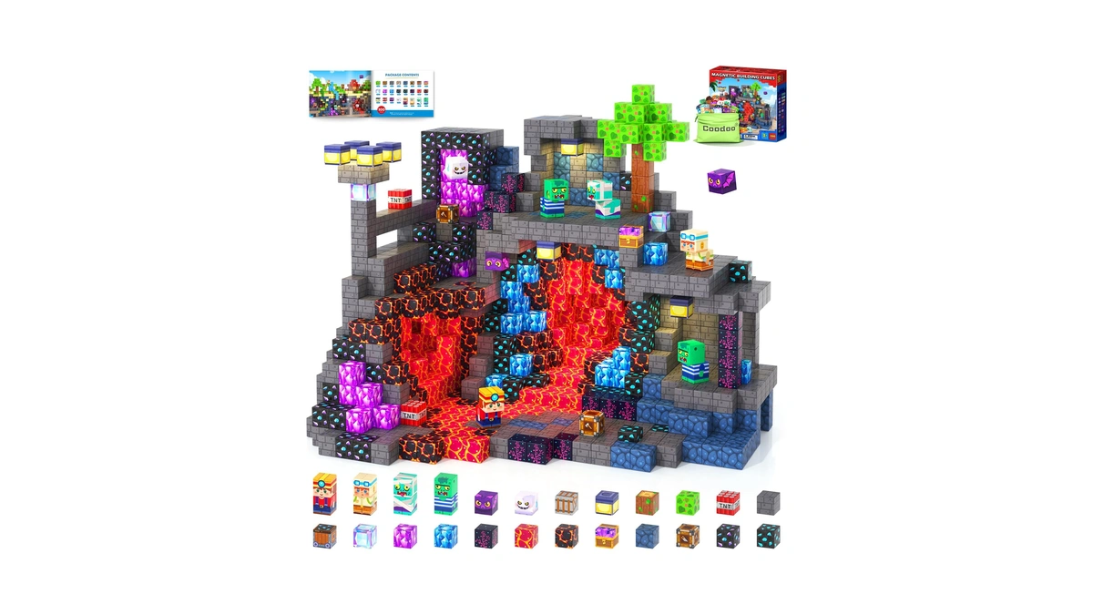 Coodoo Magnetic Blocks Mine Magnet World Kids Toys, Magnetic Building