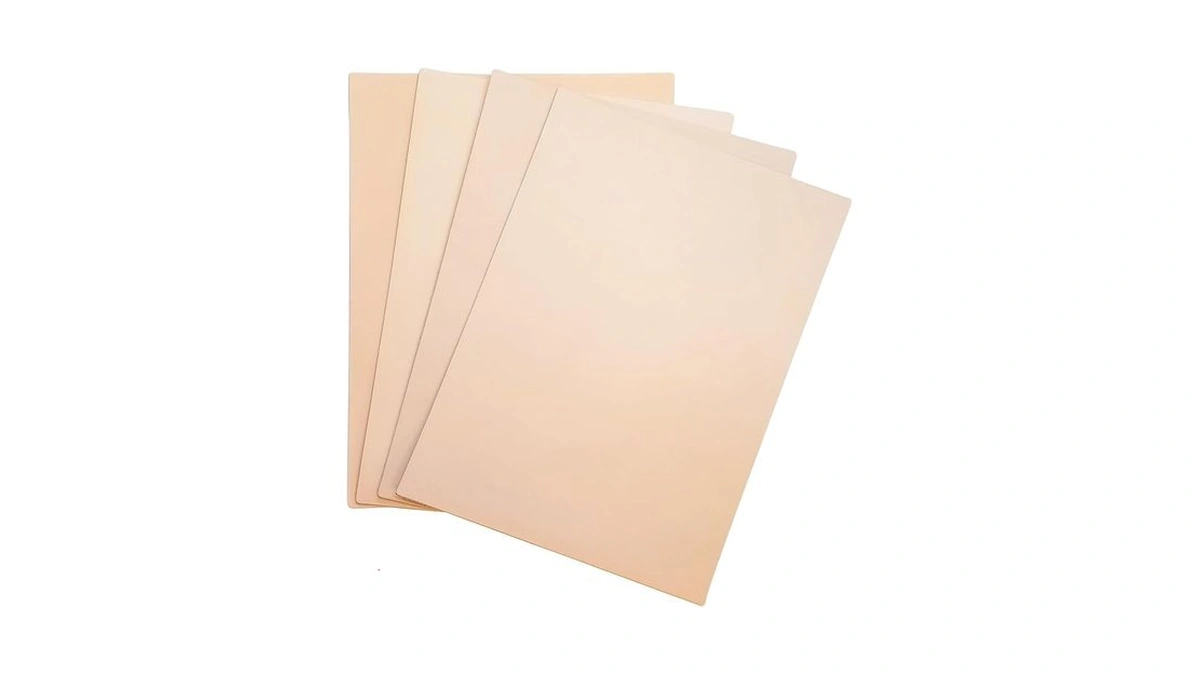 Realeather Veg Tan Tooling Leather Variety Pack For Crafting, Four