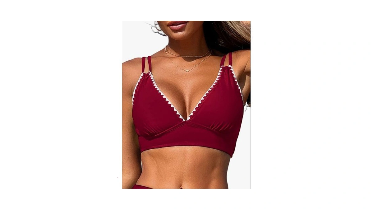 Zaful Red Push Up Bikini Top For Wome Only -