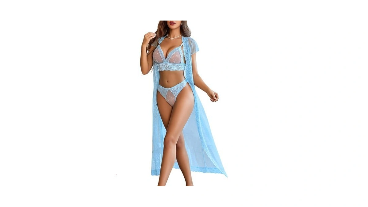 Avidlove Women's Lace Lingerie Set 3pcs Bra And Panty Set
