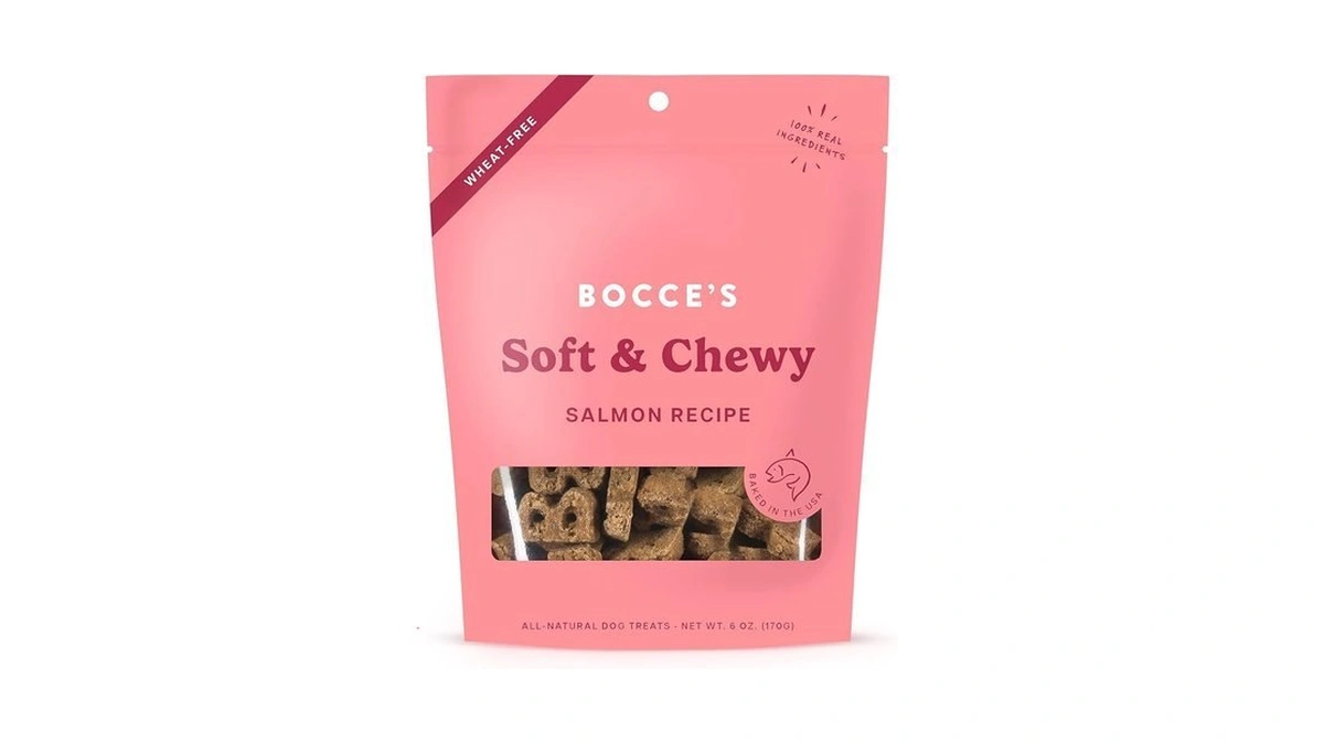 Bocce's Bakery Oven Baked Salmon Recipe Treats For Dogs, Wheat-free