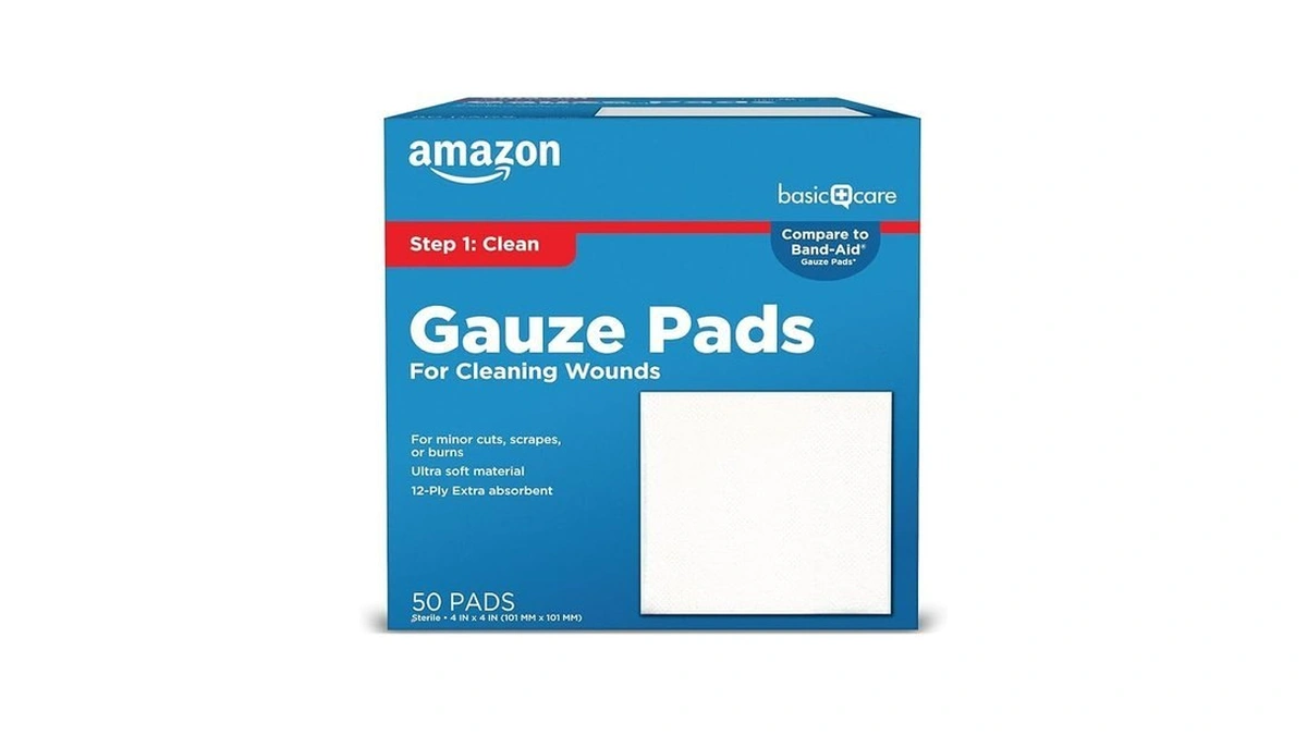 Amazon Basic Care Gauze Pads, 4x4" Sterile Medical Wound Dressing