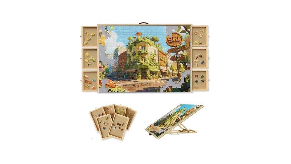 Opprut 1500-piece Rotating Puzzle Board With Drawers And Cover, Puzzle