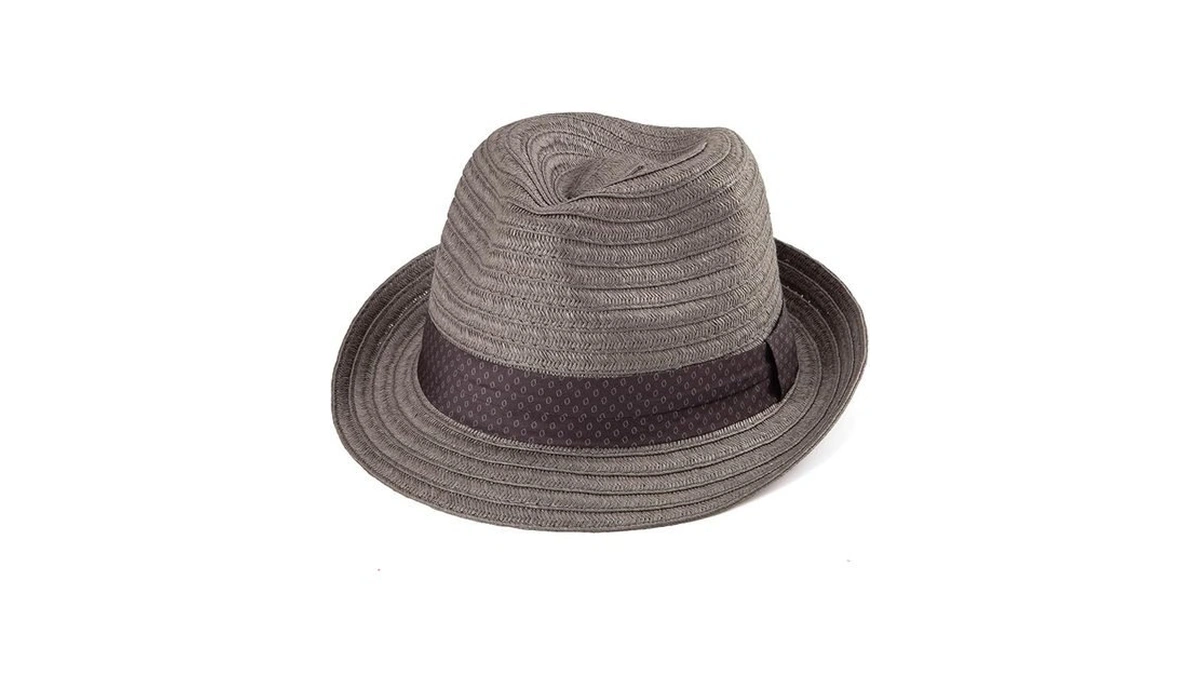 Outdoor Vacation Summer Grey Straw Trilby Hat Men Fedoras Sun