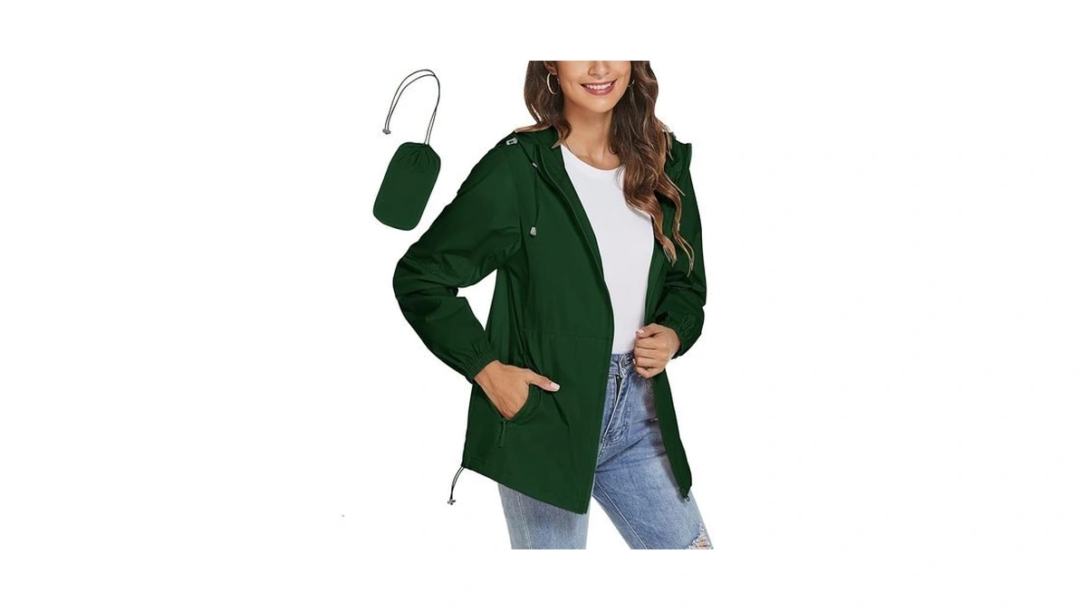 Tcot Packable Rain Coat With Hood Waterproof Lightweight Windbreaker Jackets