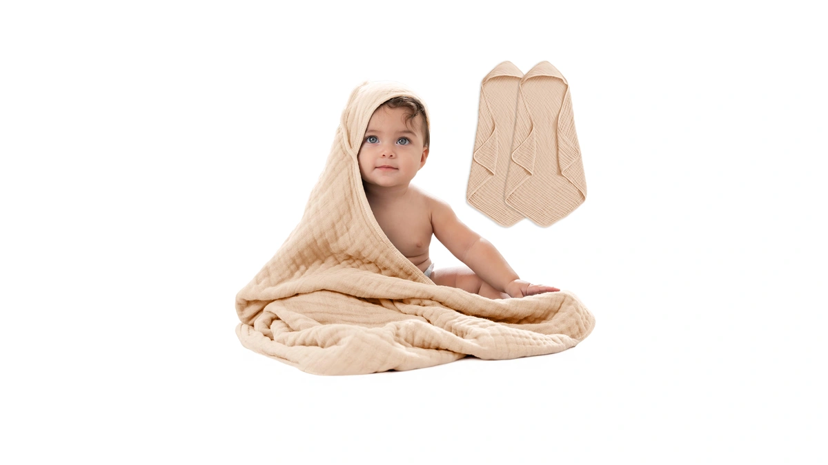 Comfy Cubs Hooded Baby Towel 2-pack, Large 32 X 32