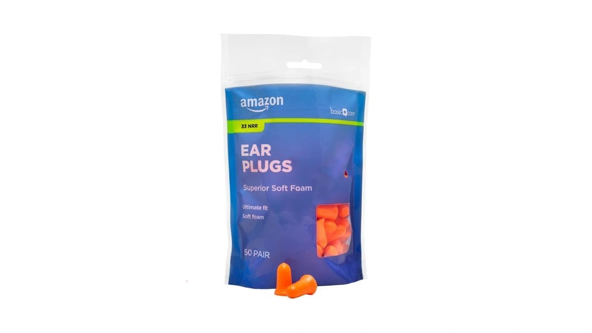 Amazon Basic Care Soft Foam Noise Cancelling Earplugs For Concerts,
