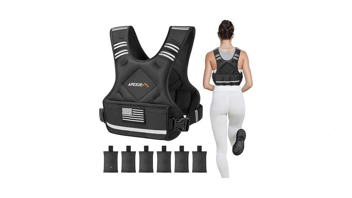 Apexup Adjustable Weighted Vest, 4-10lb/12-18lb/20-32lb Vest With 6 Ironsand Weights