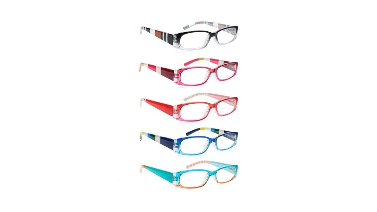 Sigvan 5 Pack Spring Hinge Reading Glasses Rectangular Fashion Quality