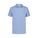 Izod Boys' Short Sleeve Performance Stripe Polo Shirt, Placid Blue,