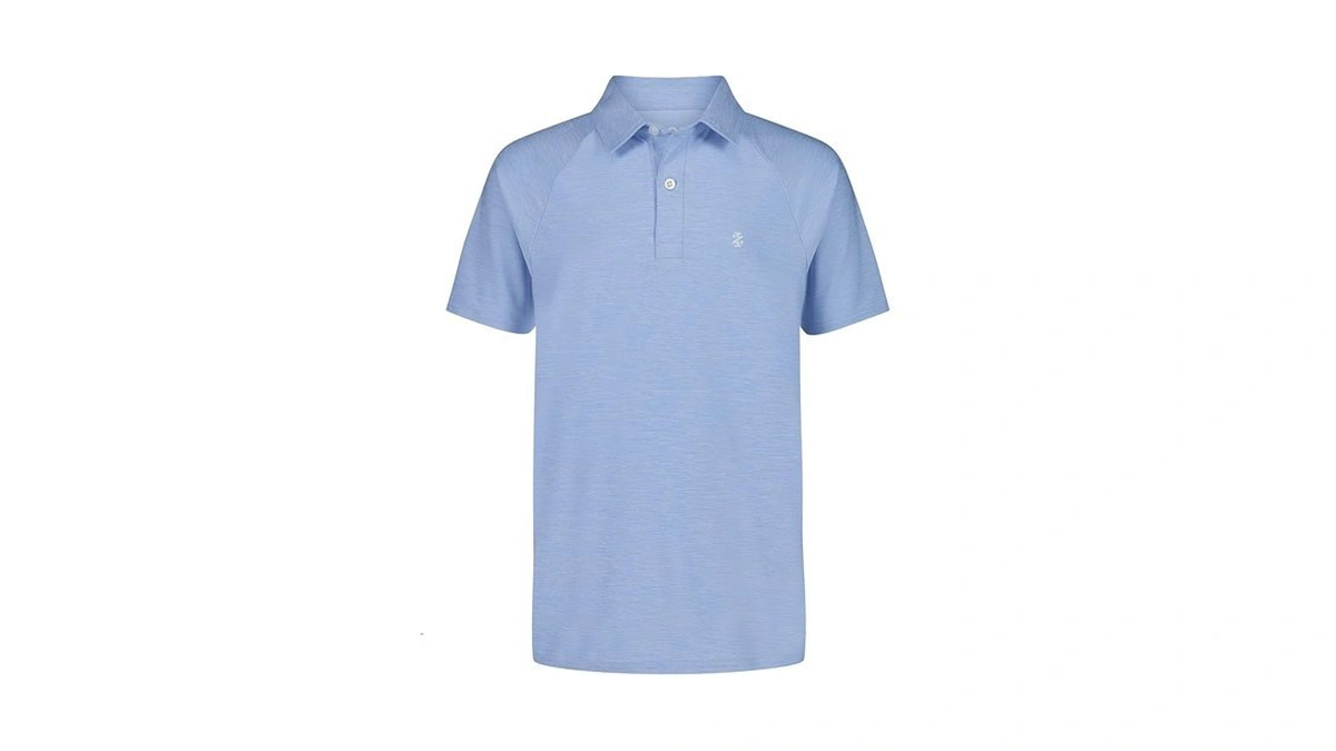Izod Boys' Short Sleeve Performance Stripe Polo Shirt, Placid Blue,