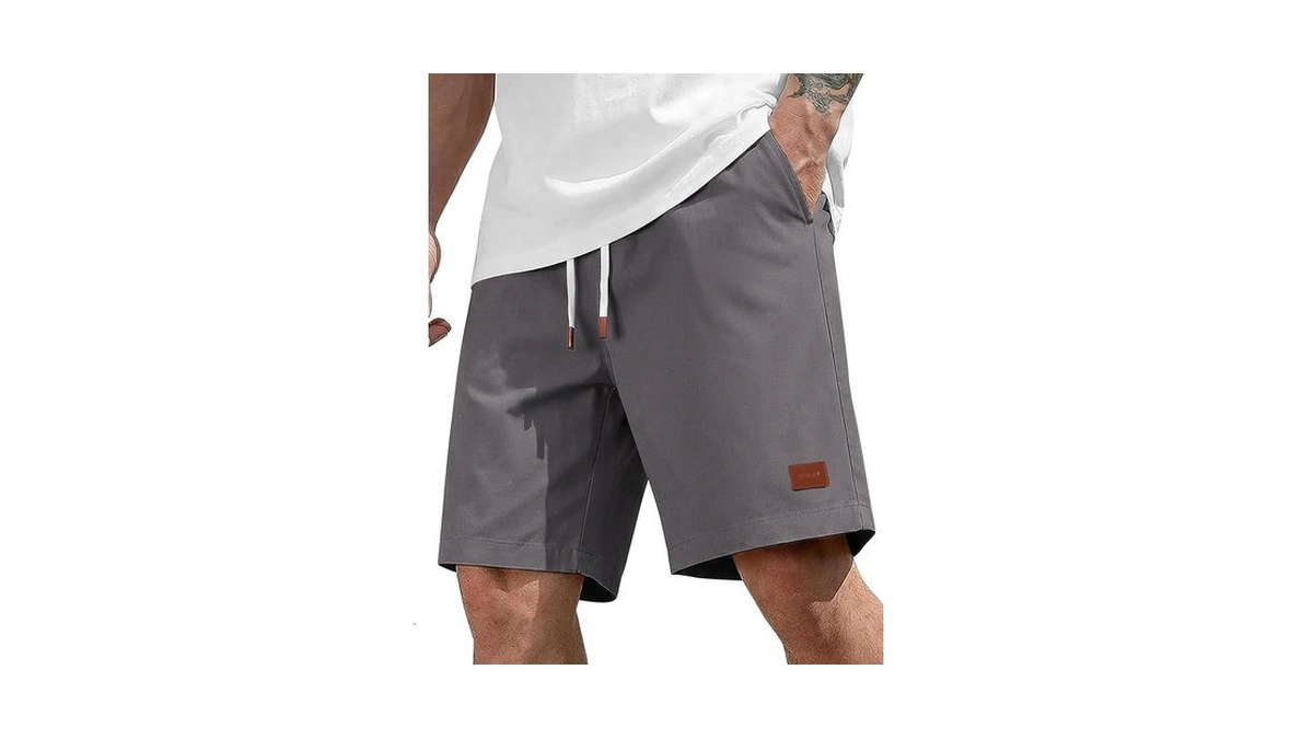 Coofandy Mens Chino Shorts Cotton Drawstring Dress Shorts 9 Inch