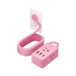 Ntonpower Pink Extension Cord 15 Ft, Pink Power Strip Flat