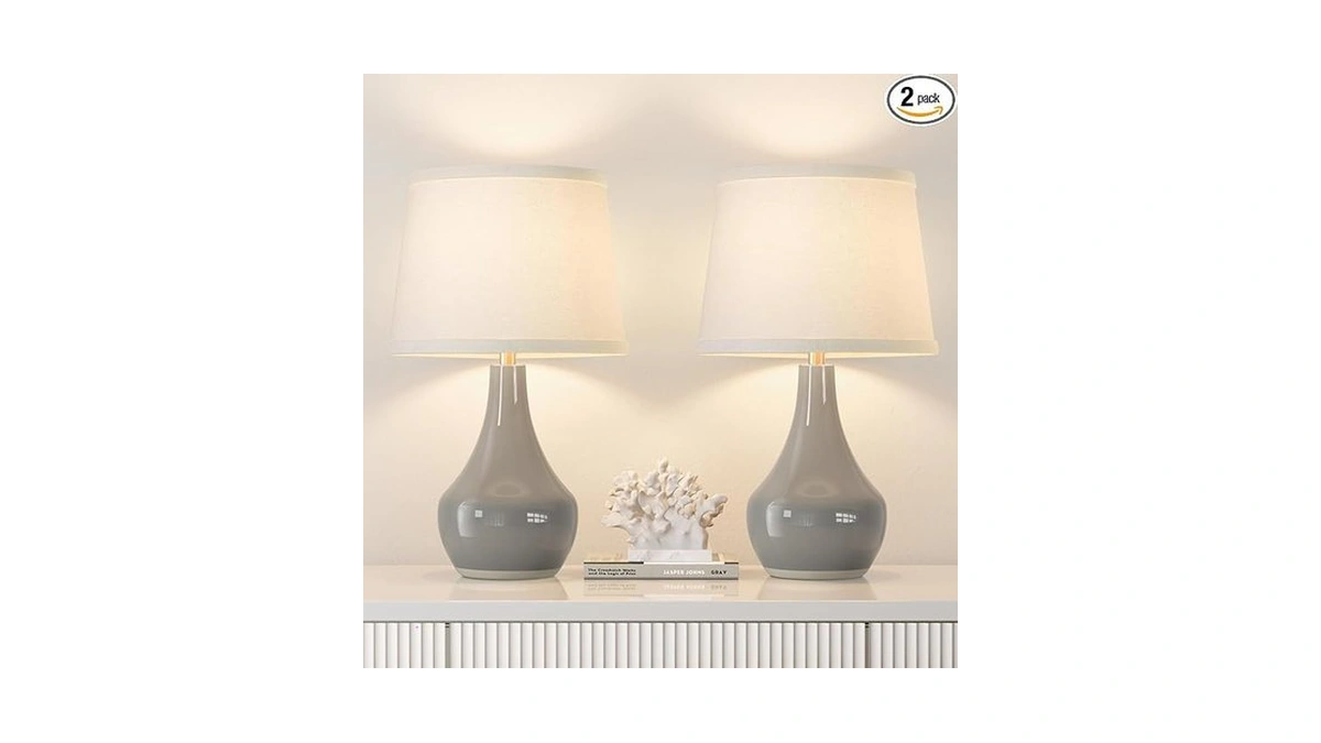 Seealle Modern Ceramic Table Lamps For Night Stands - Bedside