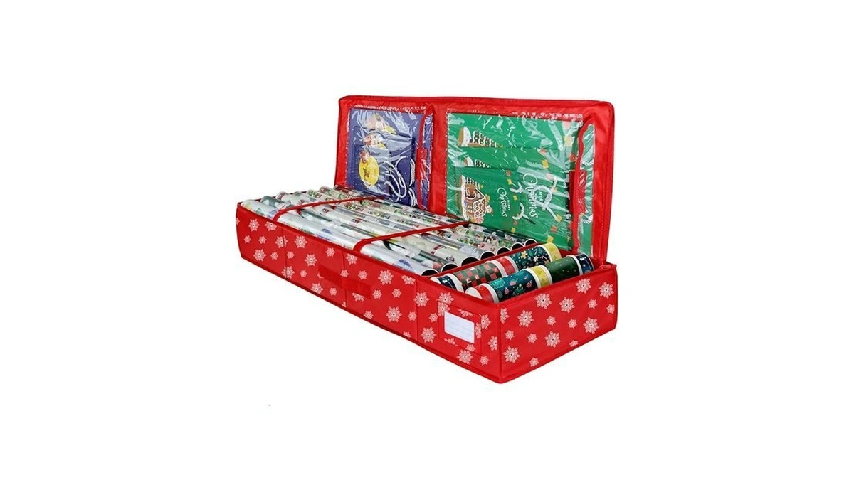 Delixike Christmas Wrapping Paper Storage Organizer, Gift Wrap Storage Bag