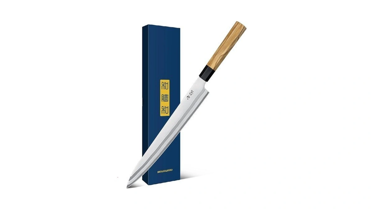 Hoshanho Sushi Knife 10 Inch, Japanese High Carbon Steel Sashimi