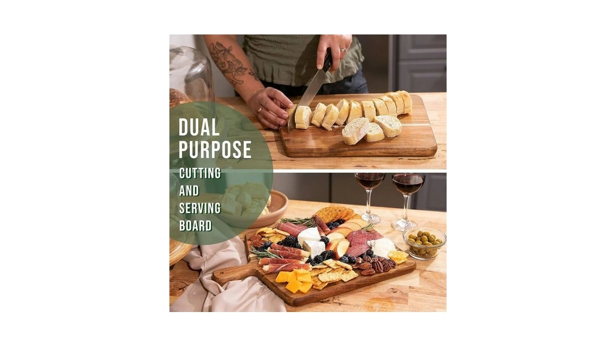 Acacia Wood Cutting Board And Chopping Board With Handle For