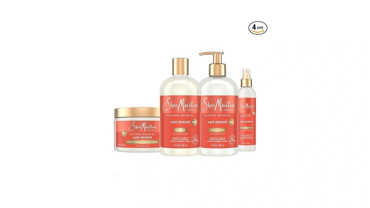 Sheamoisture Curl Stretch Shampoo, Conditioner, Volume Cream, And Refresher Spray