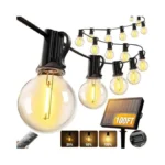 Nisocy 100ft Solar String Lights Outdoor, G40 Shatterproof Patio Lights