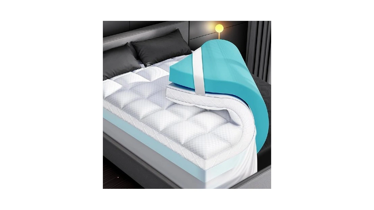Dual Layer Memory Foam Mattress Topper For Pain Relief With