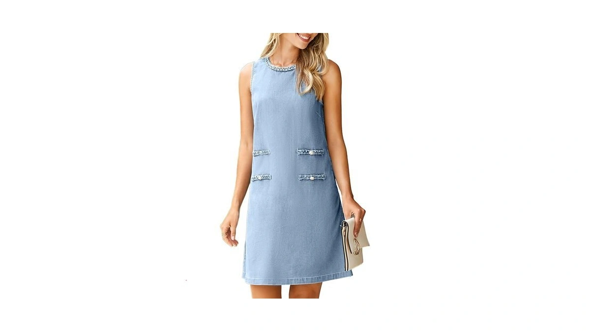 Simplee Summer Dresses For Women 2026 Denim Western Vintage Dresses