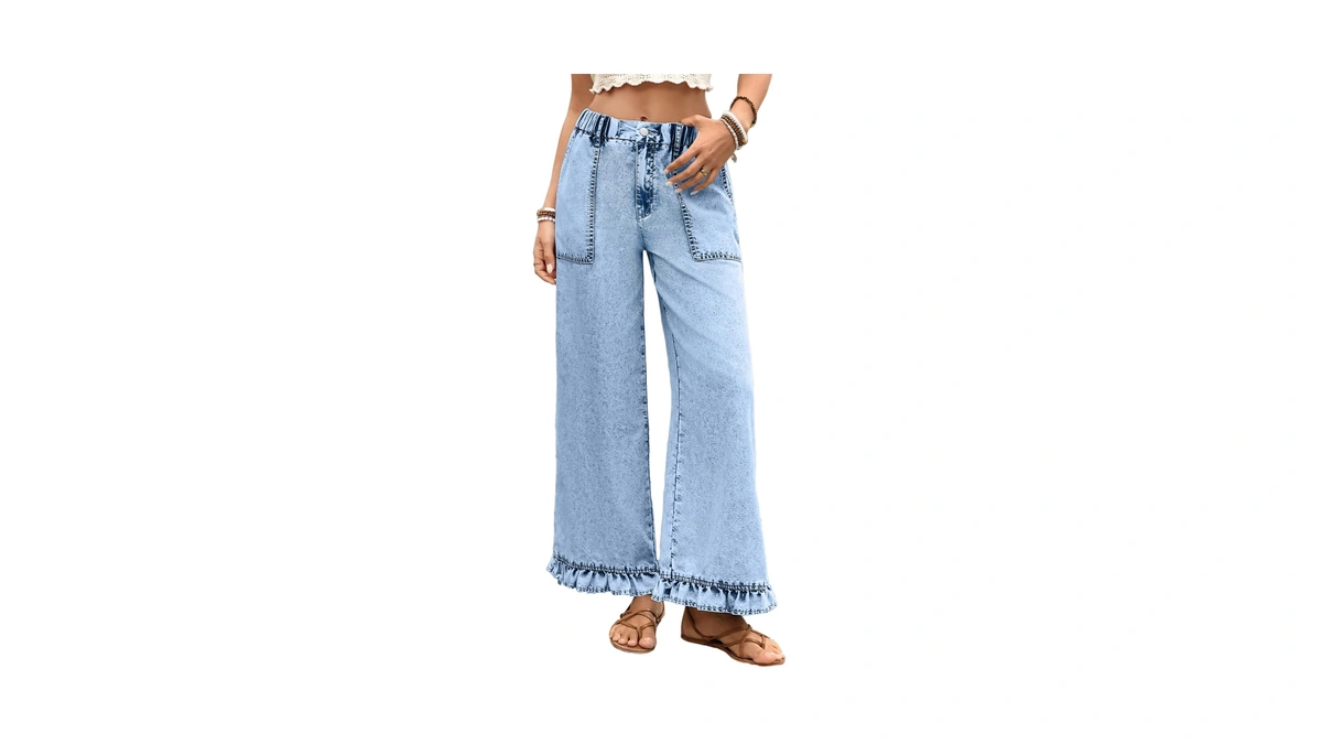 Astylish Wide Jeans For Women Trendy High Waisted Bell Bottom