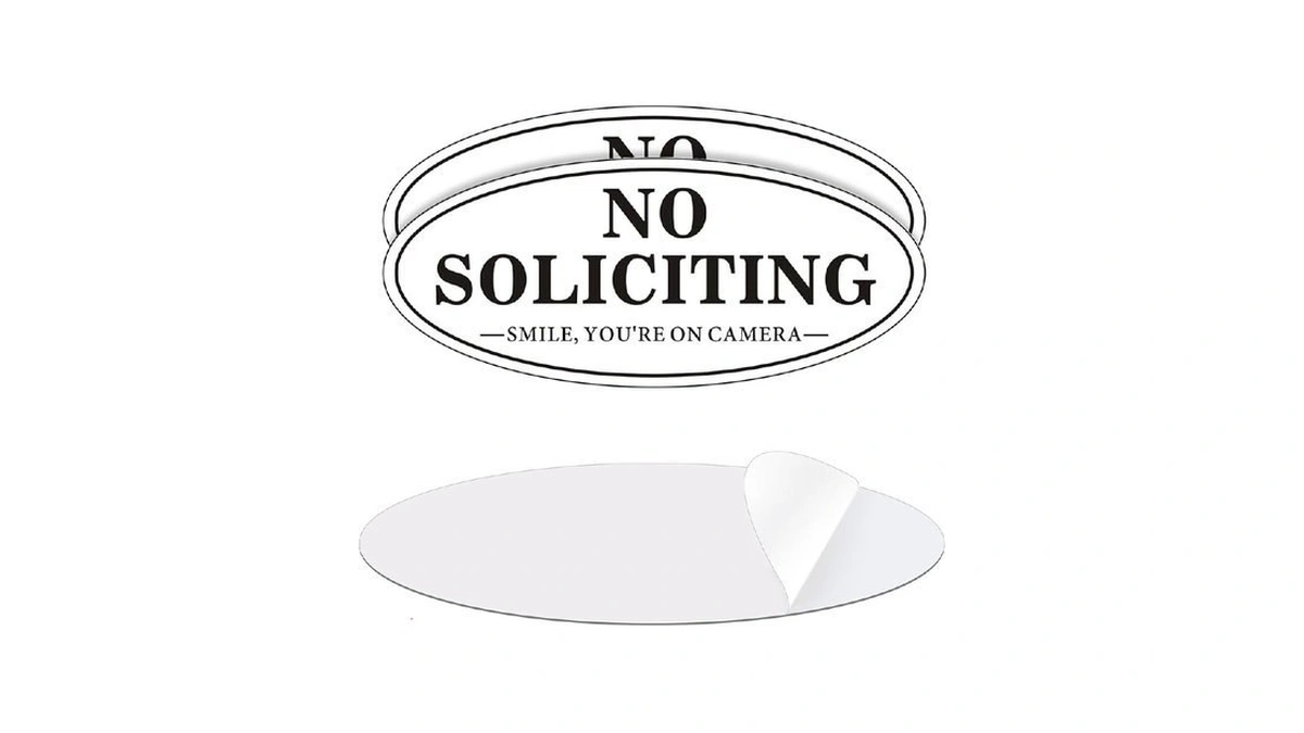 (2 Pack) No Soliciting Sign For House, Self Adhesive No
