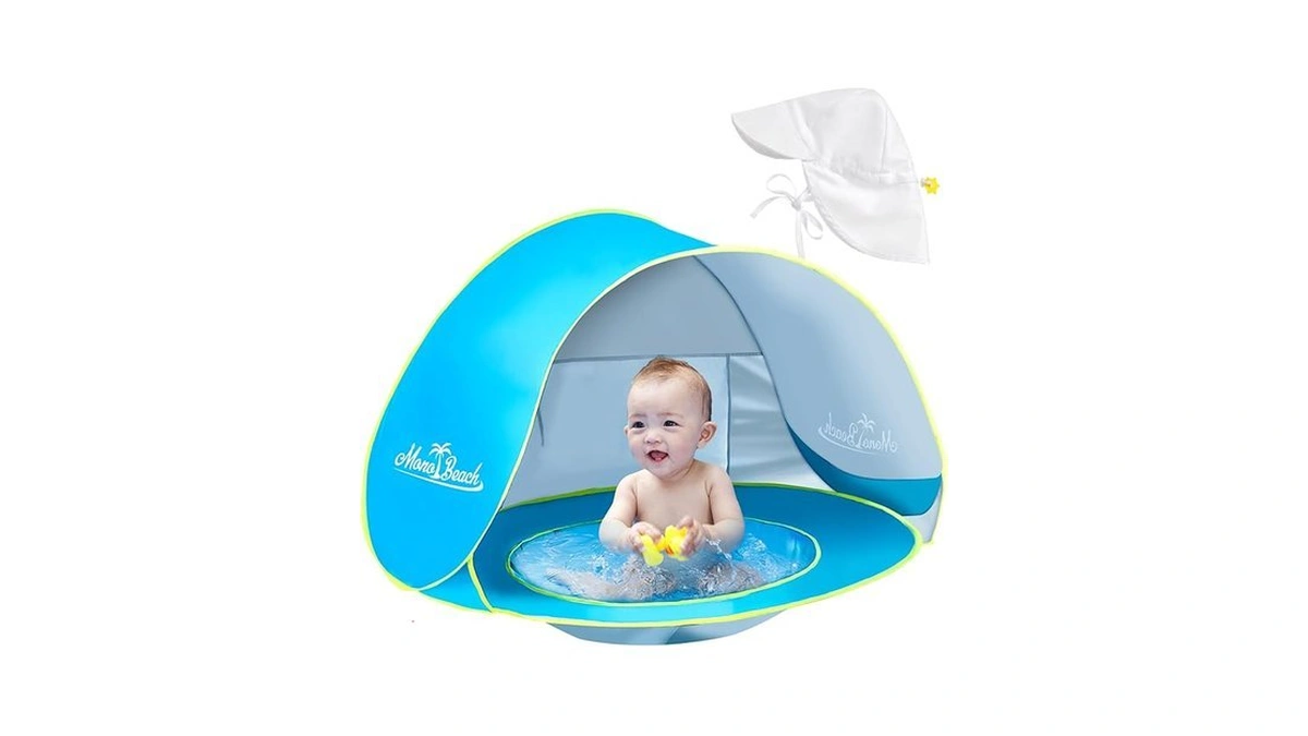 Monobeach Baby Beach Tent With Sun Hat Pop Up Portable