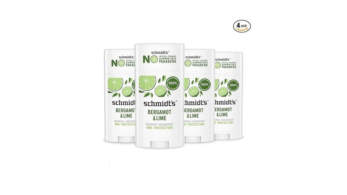 Schmidt's Aluminum-free Vegan Deodorant Bergamot & Lime 4 Count For