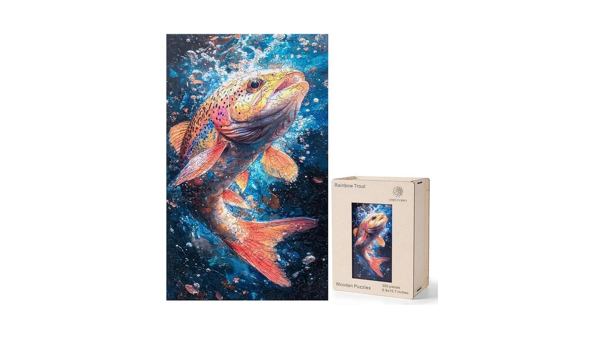 Estroso Magical Wooden Puzzle For Adults With Beautiful Rainbow Trout