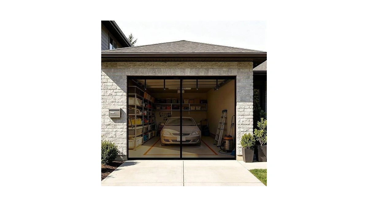 Magnetic Garage Door Screen For 8x9ft Car Doors Durable Fiberglass