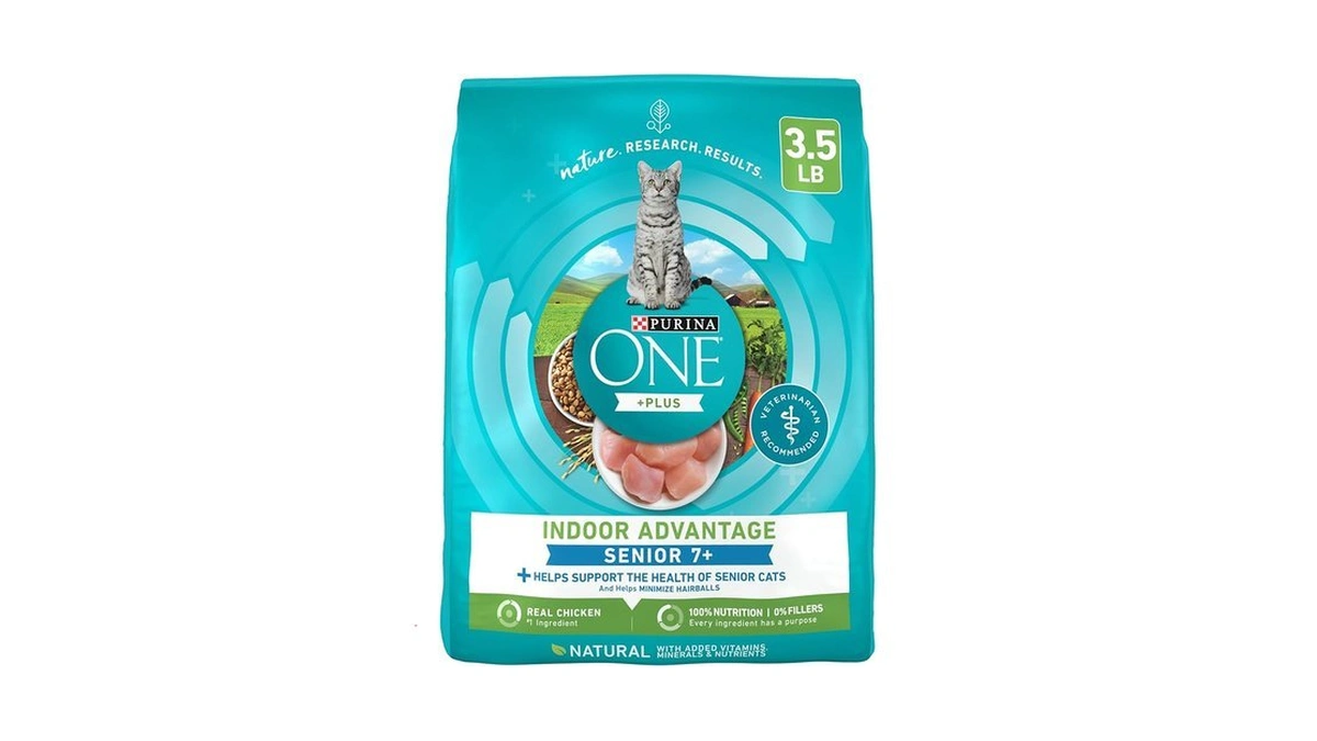 Purina One High Protein, Natural Senior Dry Cat Food, Indoor